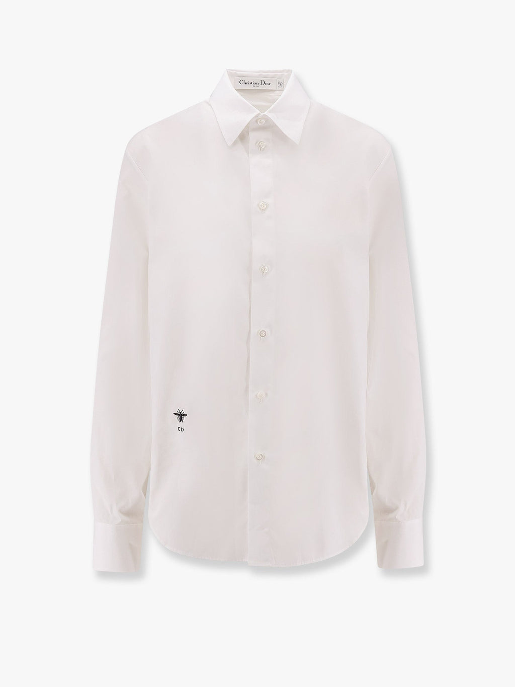 Dior Women Cotton Shirt With Bee And Monogram Embroidery