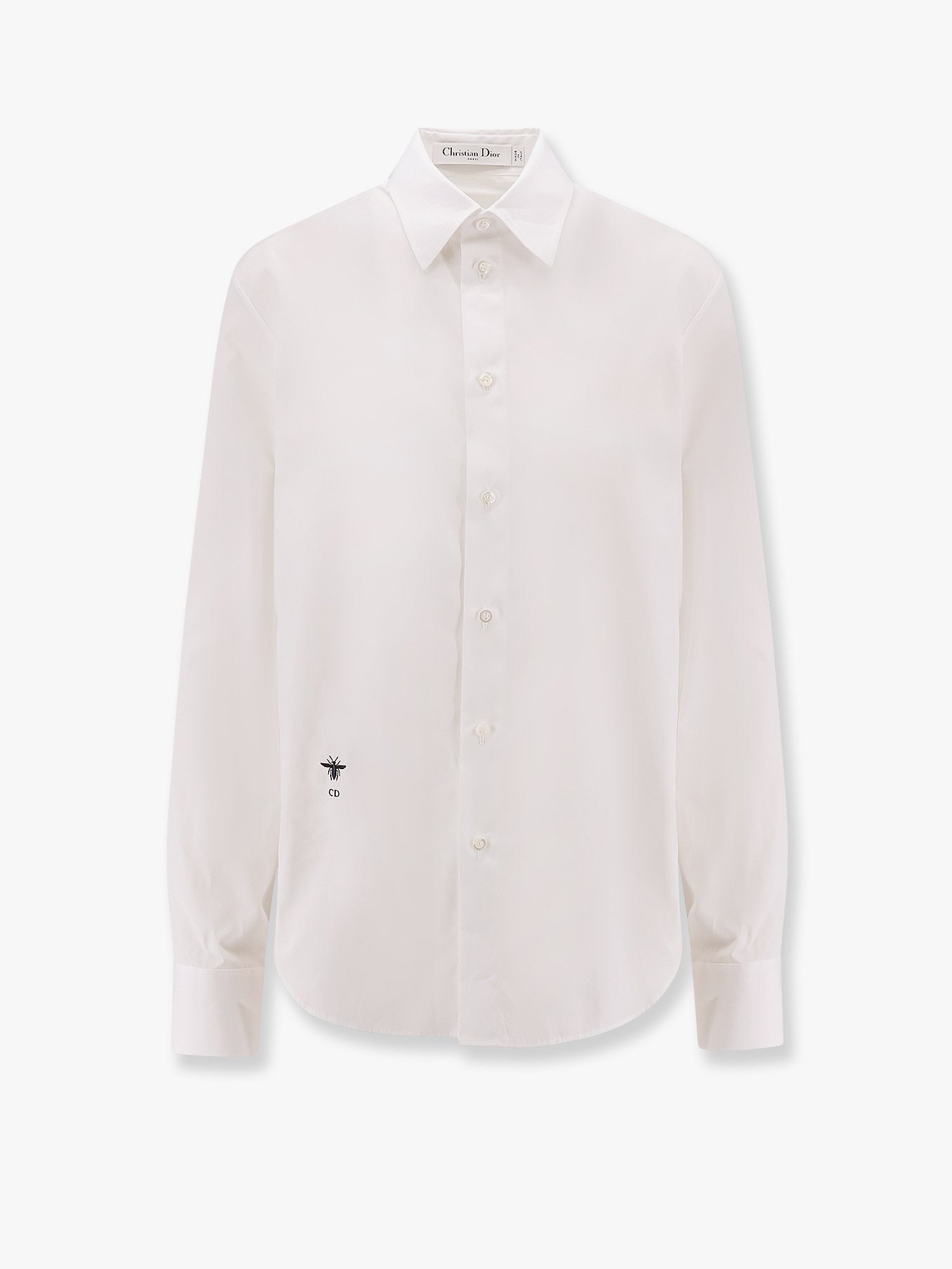 Dior Women Cotton Shirt With Bee And Monogram Embroidery