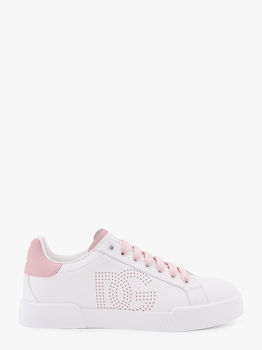 Dolce & Gabbana Women Portofino Low-Top Leather Sneakers With Lateral Monogram