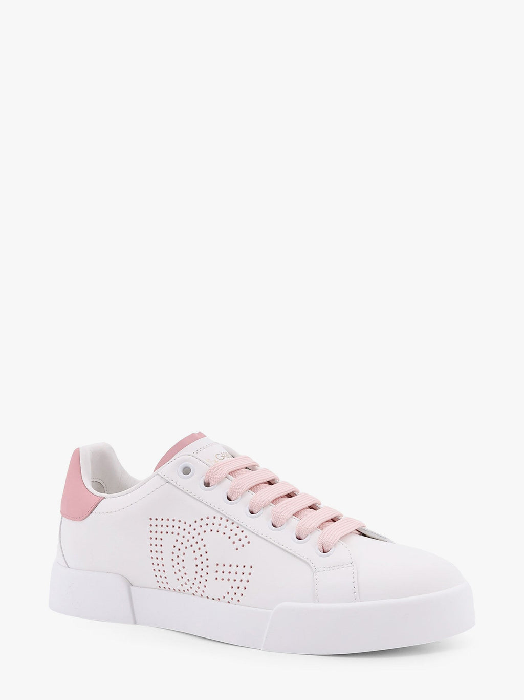 Dolce & Gabbana Women Portofino Low-Top Leather Sneakers With Lateral Monogram