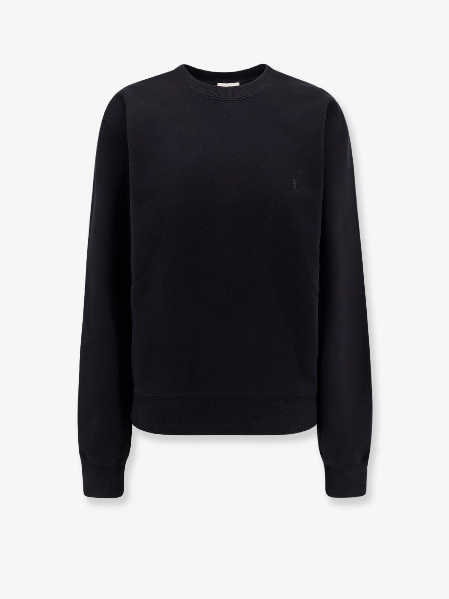 Saint Laurent Women Certified Cotton Sweatshirt With Cassandre Embroidery