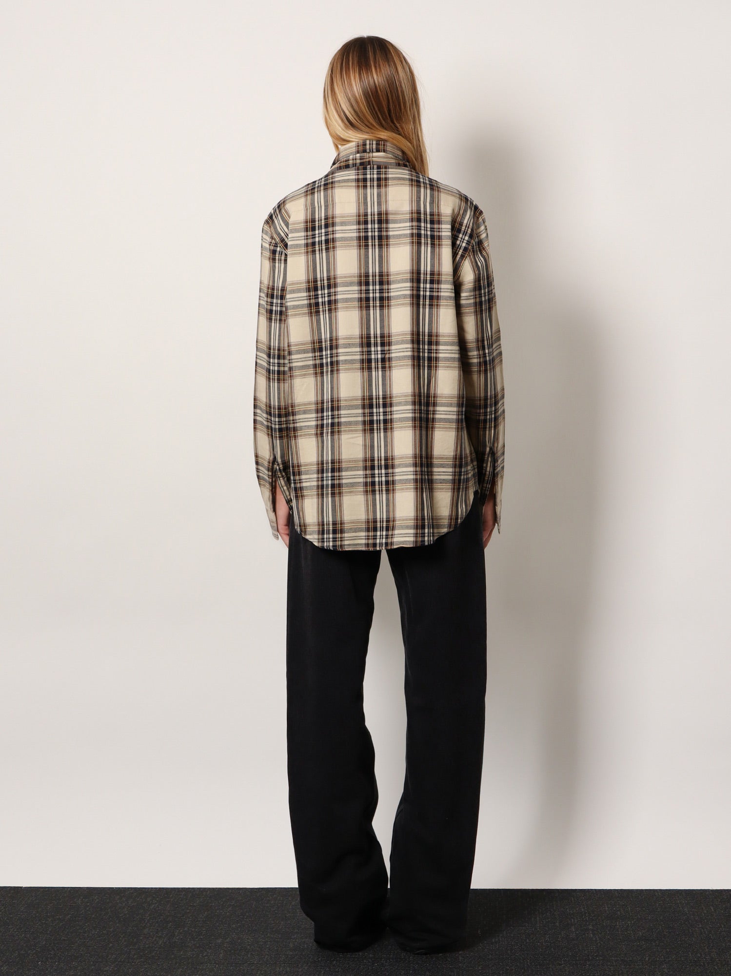 Saint Laurent Women Cotton Tartan Lavalliere Shirt