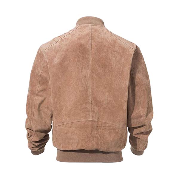 Men’s Classic Suede Leather Bomber Jacket