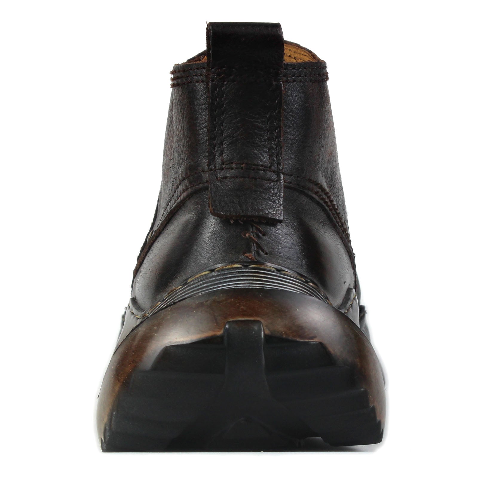 Men's Leather athletic walking Moto Boots OS-5008-S-1 Retro Darkbrown