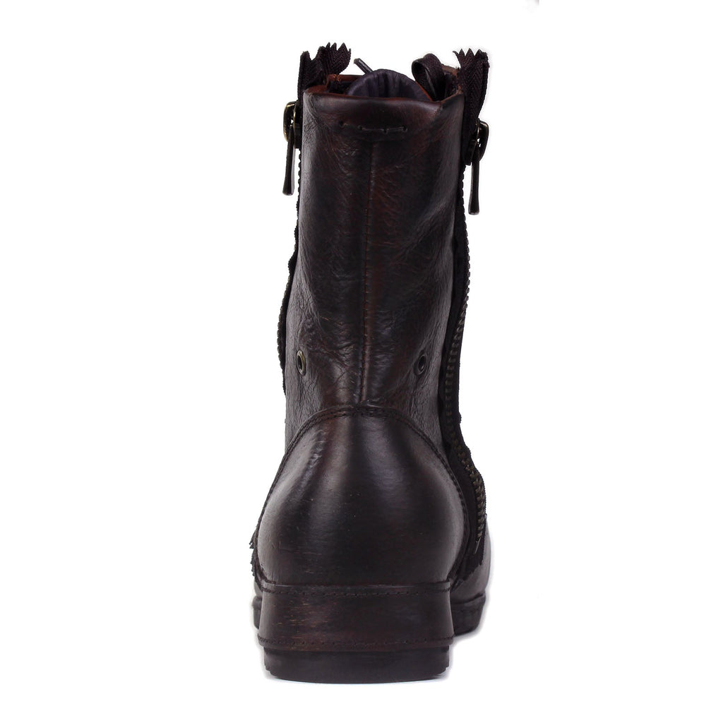 Men's Leather Ankle Boots OSS-5008-8-H-Vintage DarkBrown