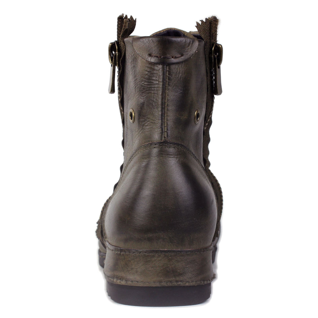 Men's Leather Ankle Moto Boots OS-5008-8-Retro-G