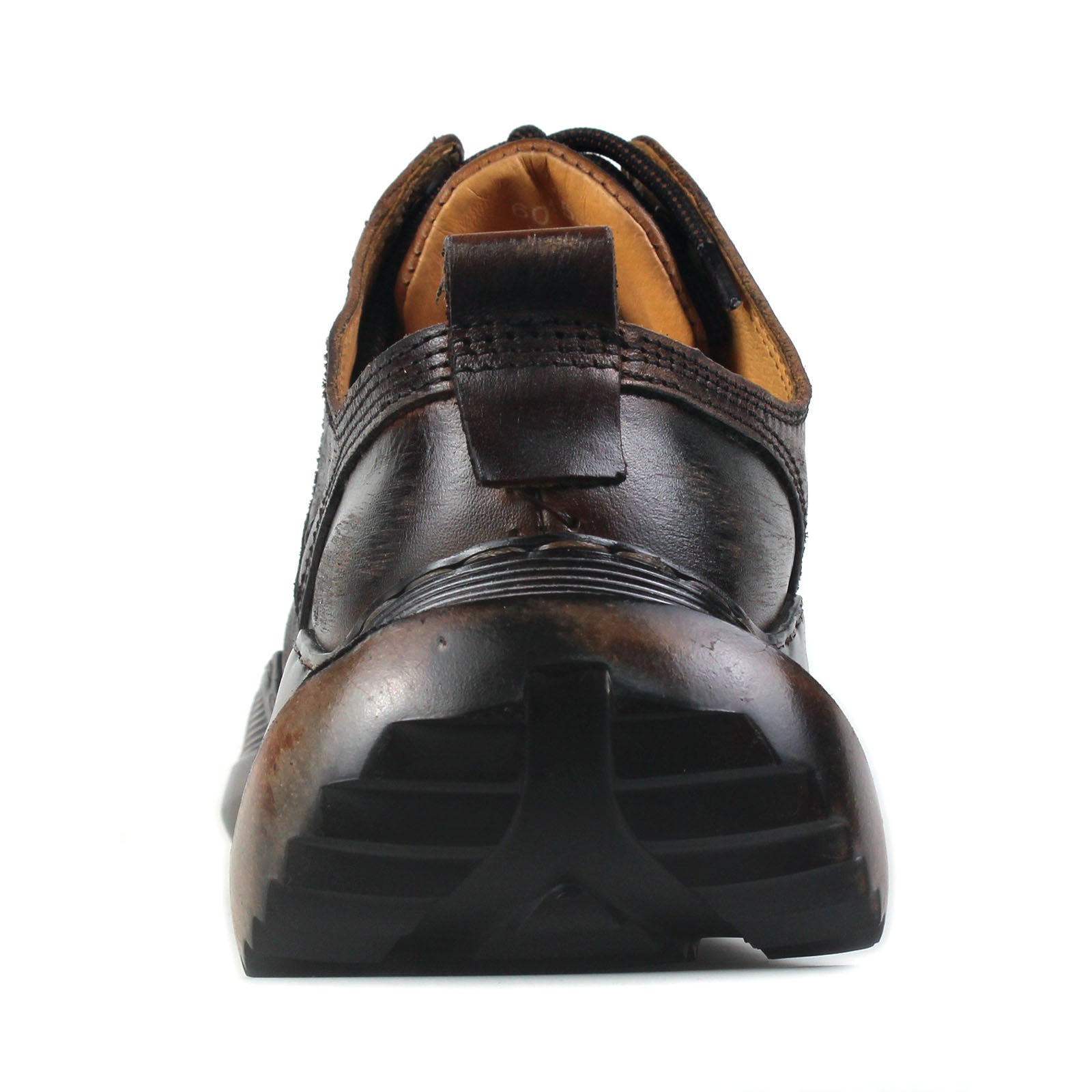 Men's Leather athletic walking Moto Boots OS-5008-S-2 Vintage Brown