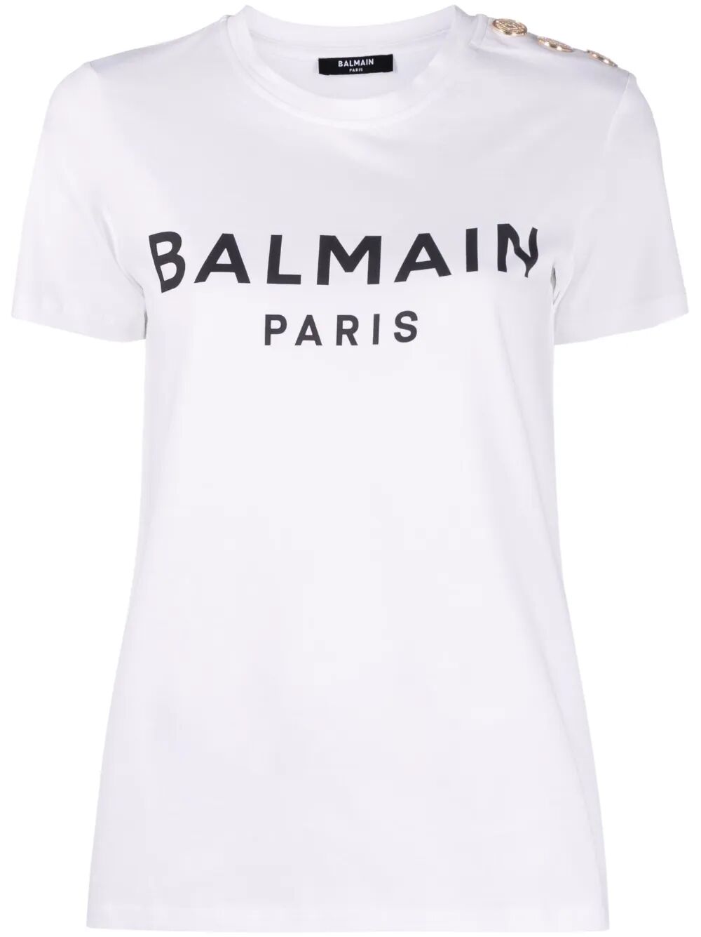 Balmain Women 3 Buttons Balmain Printed T-Shirt