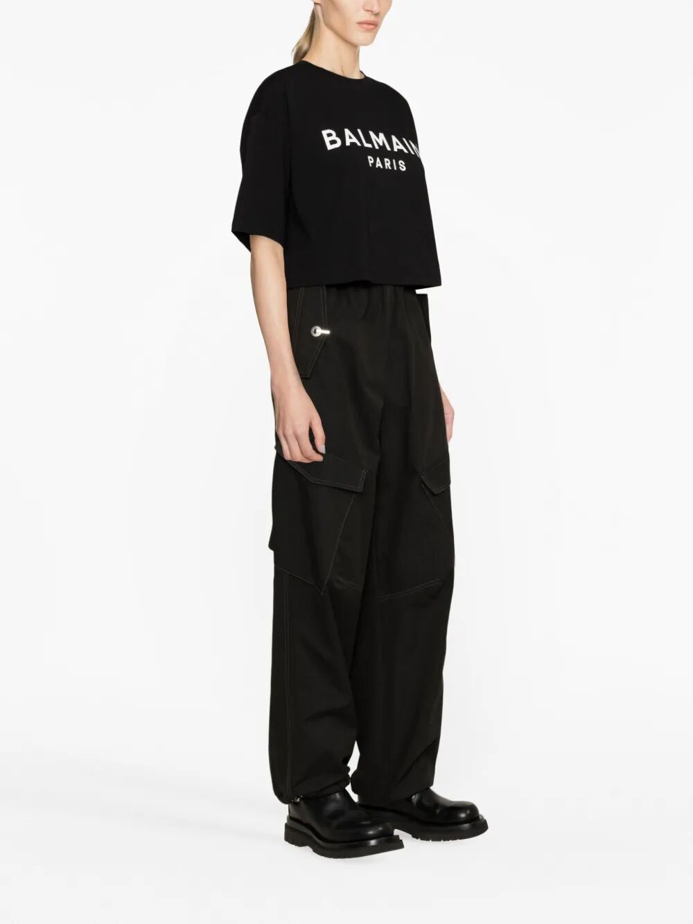 Balmain Women Balmain Printed Cropped T-Shirt