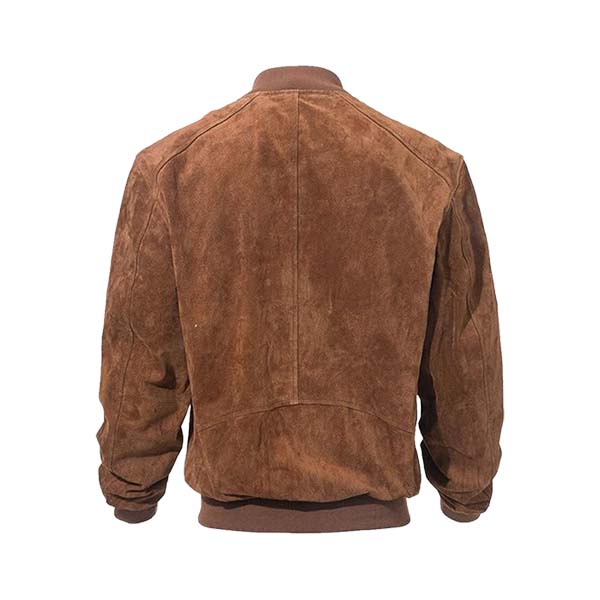 Men’s Classic Suede Leather Bomber Jacket