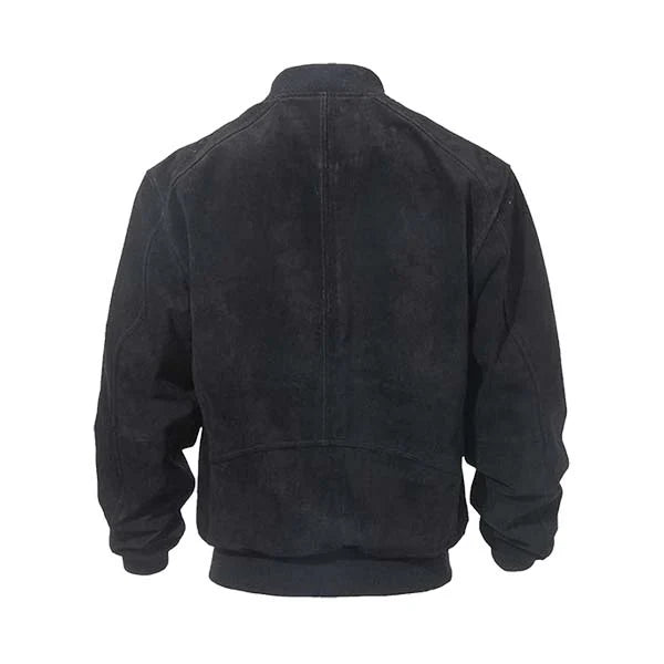 Men’s Classic Suede Leather Bomber Jacket