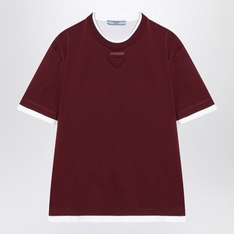 Prada Amaranth T-Shirt In Cotton Jersey Women