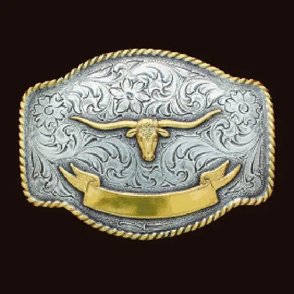Nocona Strapper - Belt Buckle Silver Gold