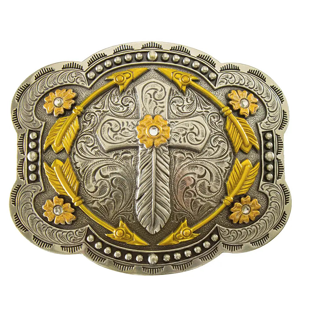 Nocona Sacred Journey - Belt Buckle Silver Gold