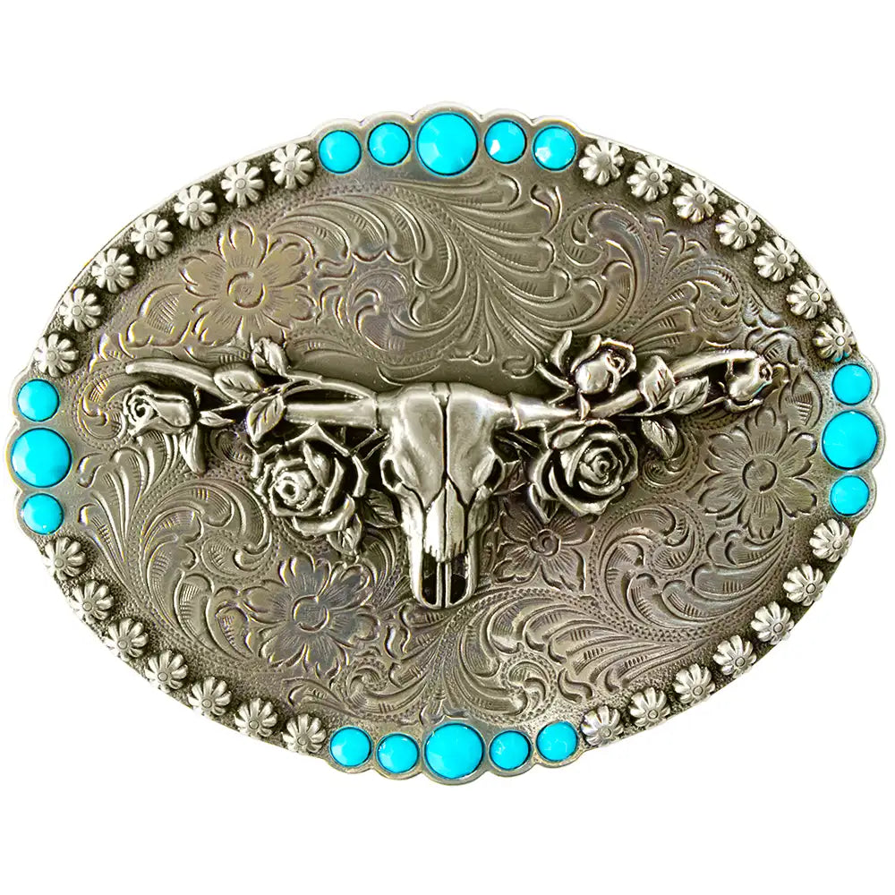 Nocona Desert Rose - Belt Buckle Silver