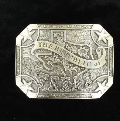 Nocona Republic Of Texas - Belt Buckle Silver