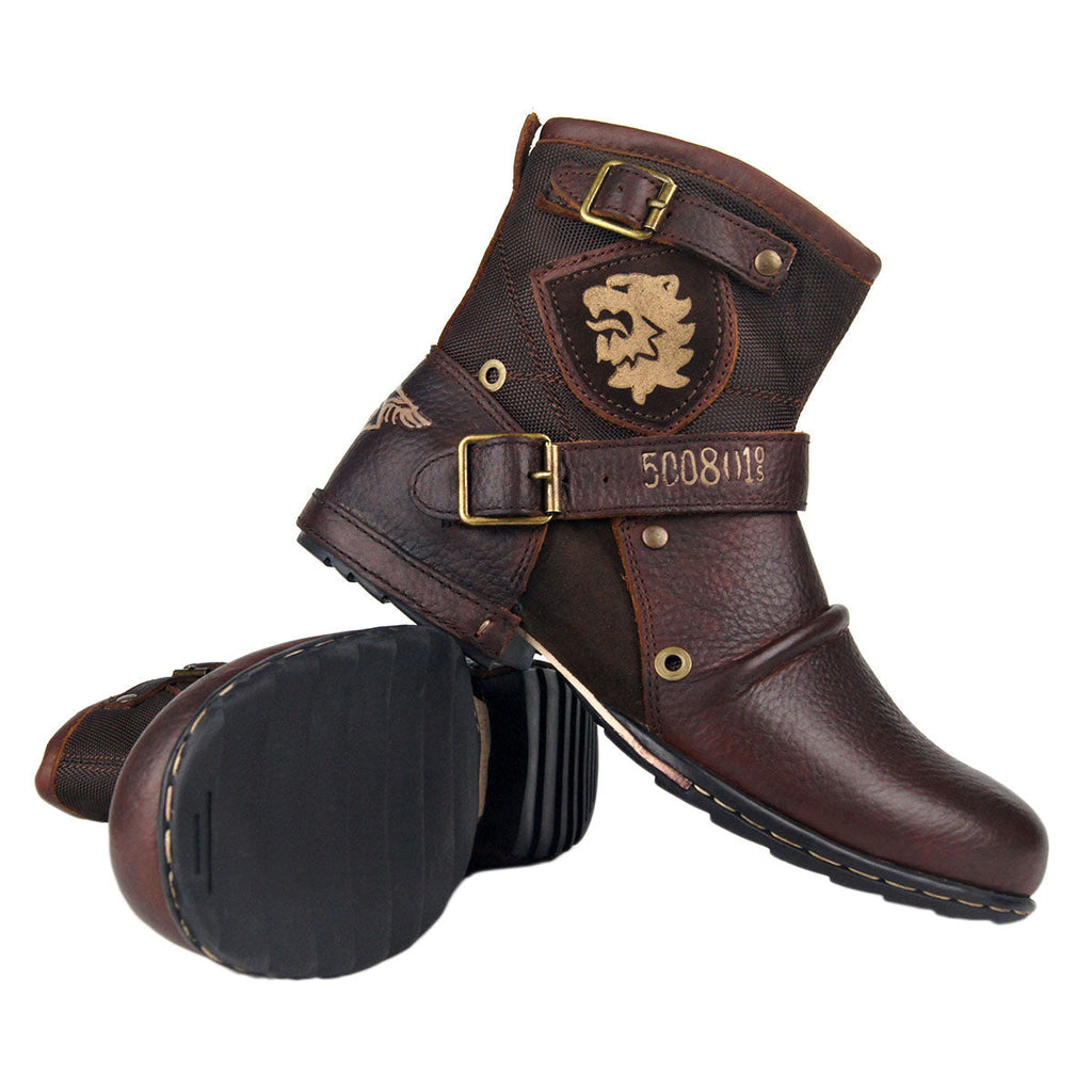 Men's Genuine Leather Ankle Boots-Winter
