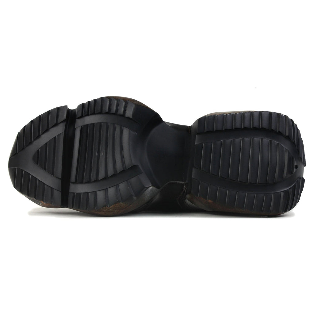 Men's Leather athletic walking Moto Boots OS-5008-S-1 Retro Darkbrown