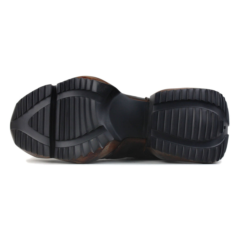 Men's Leather athletic walking Moto Boots OS-5008-S-2 Vintage Brown