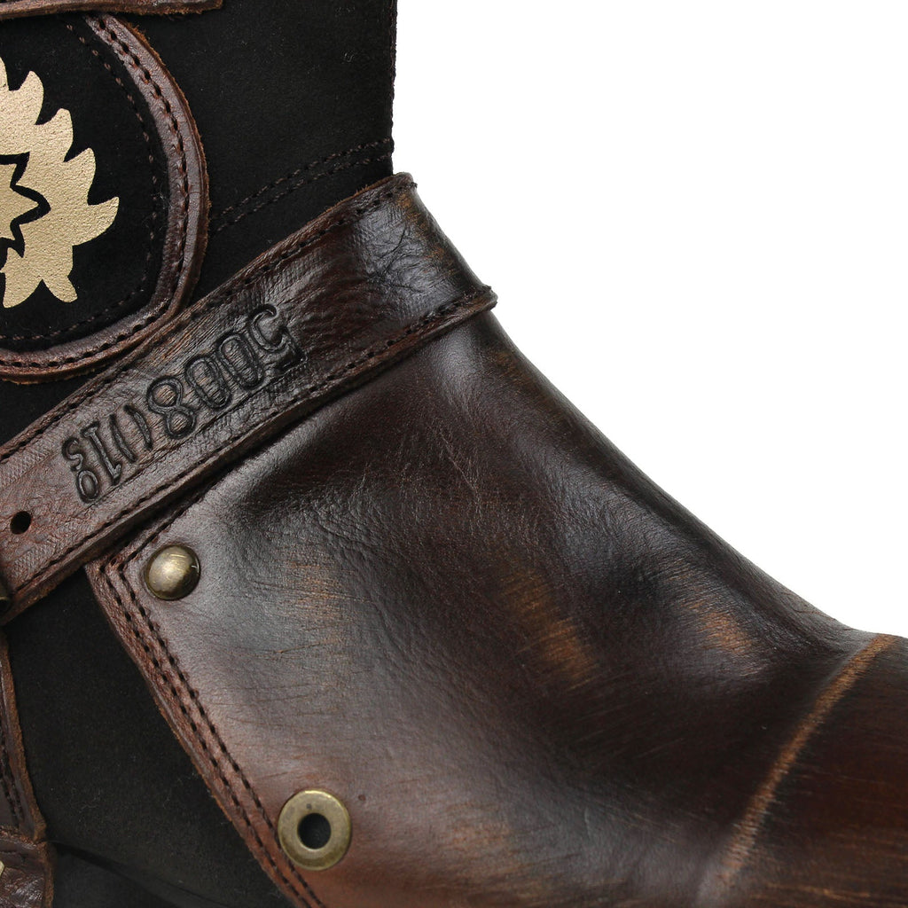 Men's Leather Ankle Moto Boots OS-5008-1-BP