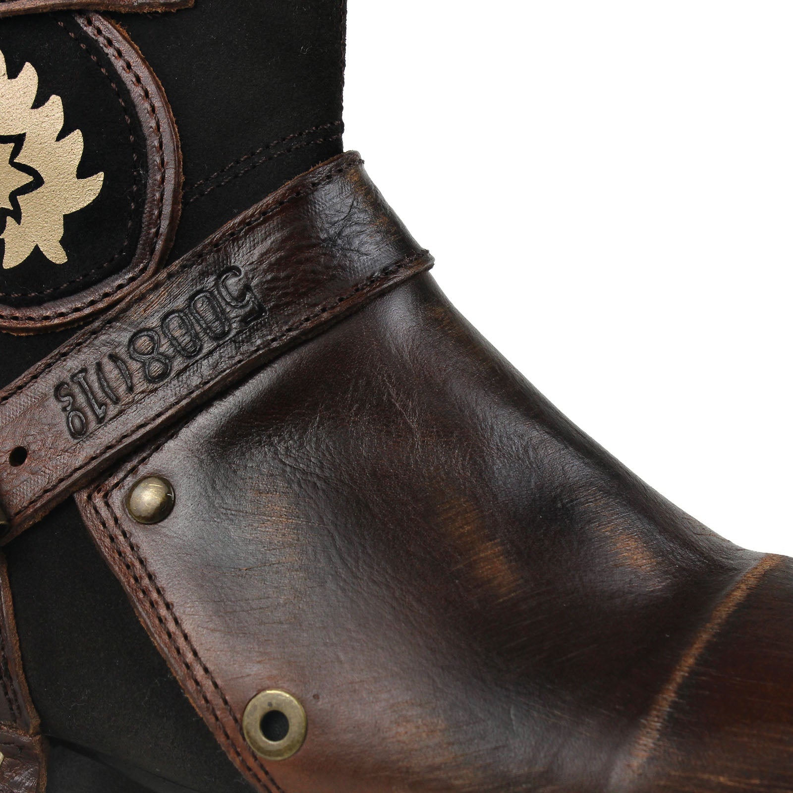 Men's Leather Ankle Moto Boots OS-5008-1-BP