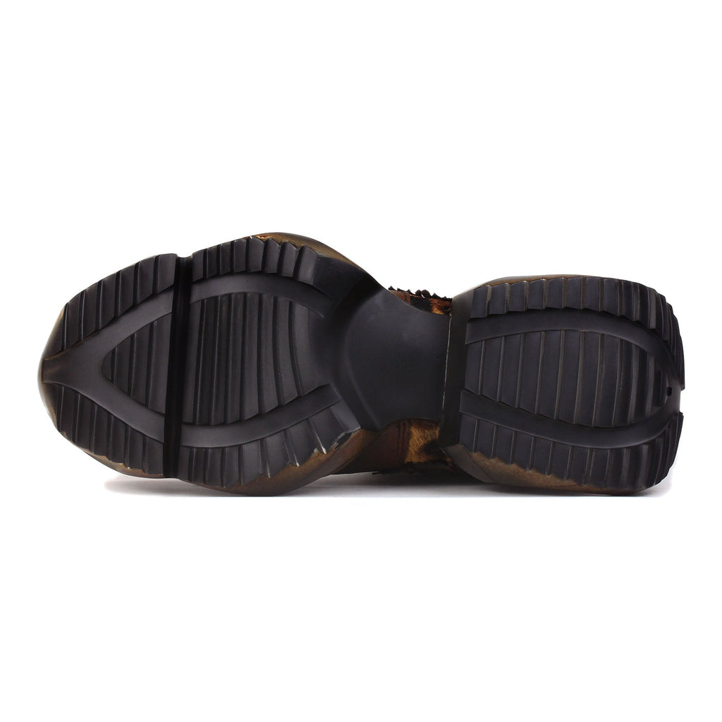 Men's Leather athletic walking Moto Boots OS-5008-S-8-Leopard