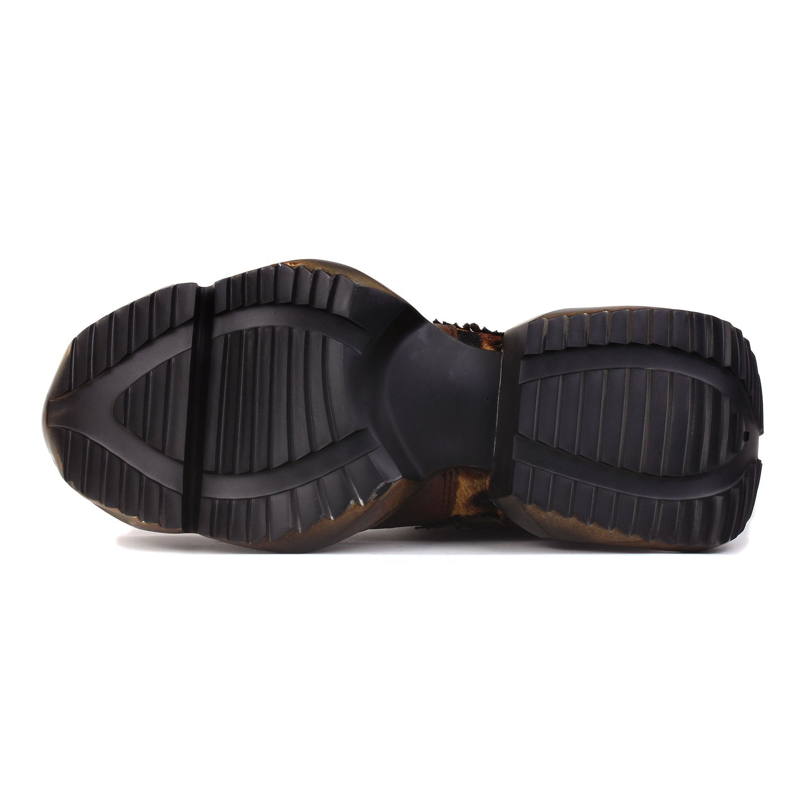 Men's Leather athletic walking Moto Boots OS-5008-S-8-Leopard