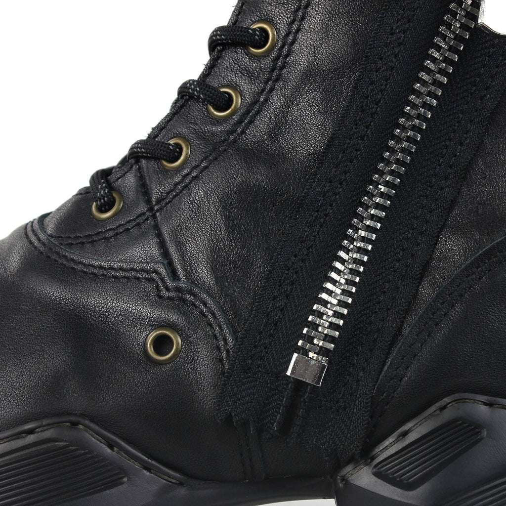 Men's Leather athletic walking Moto Boots OS-5008-S-8-Classice-Black