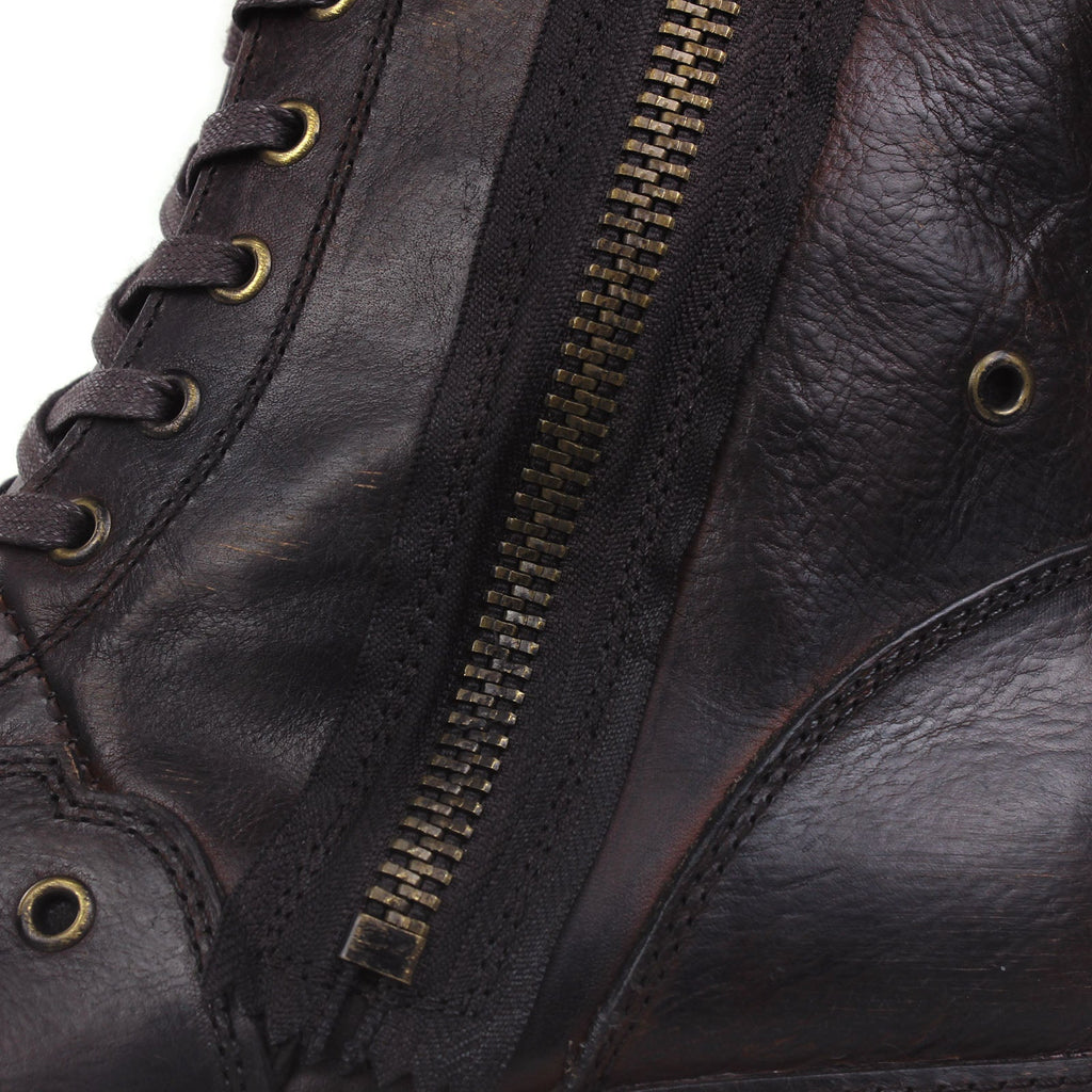 Men's Leather Ankle Boots OSS-5008-8-H-Vintage DarkBrown