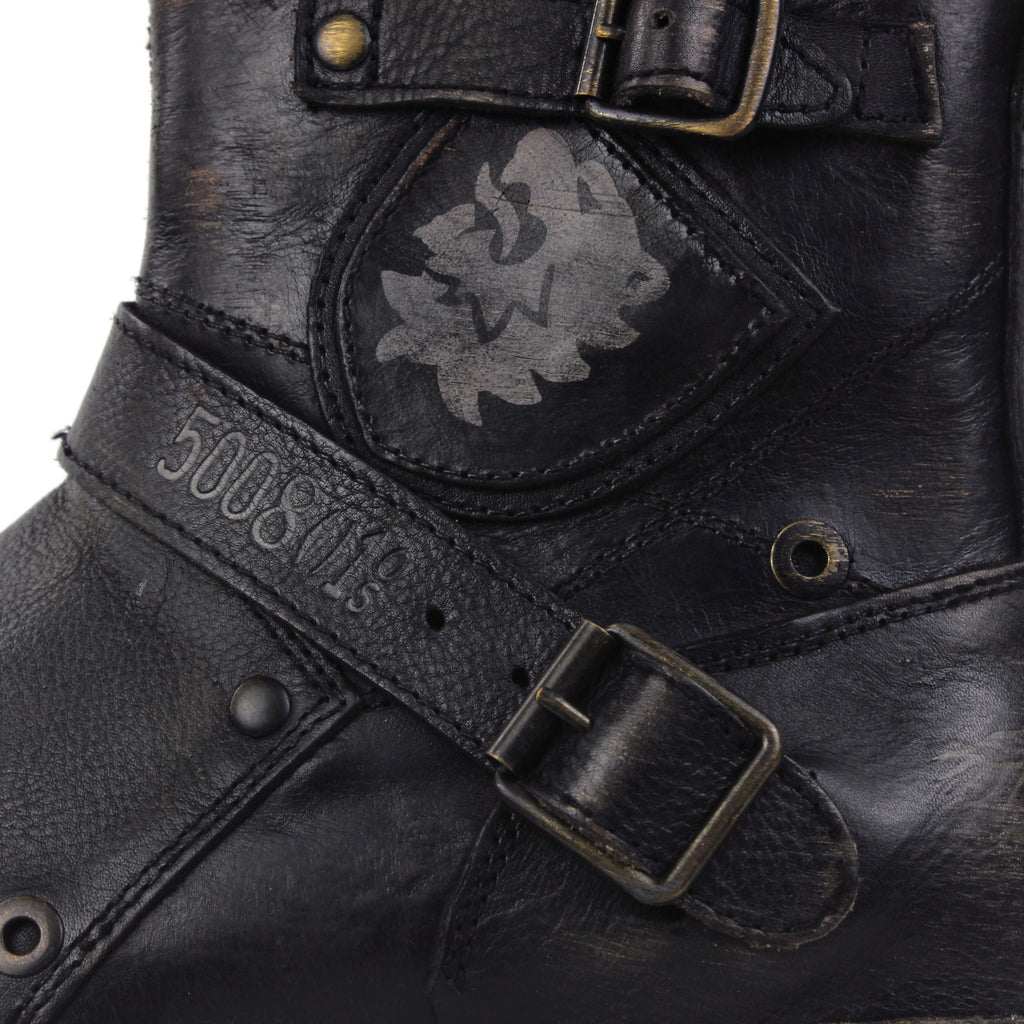 Men's Leather Ankle Moto Boots OS-5008-1-BS