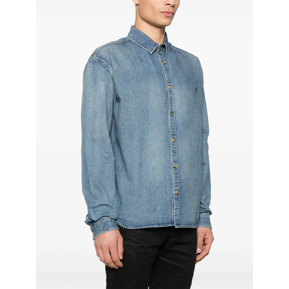 Saint Laurent Blue Shirts Men