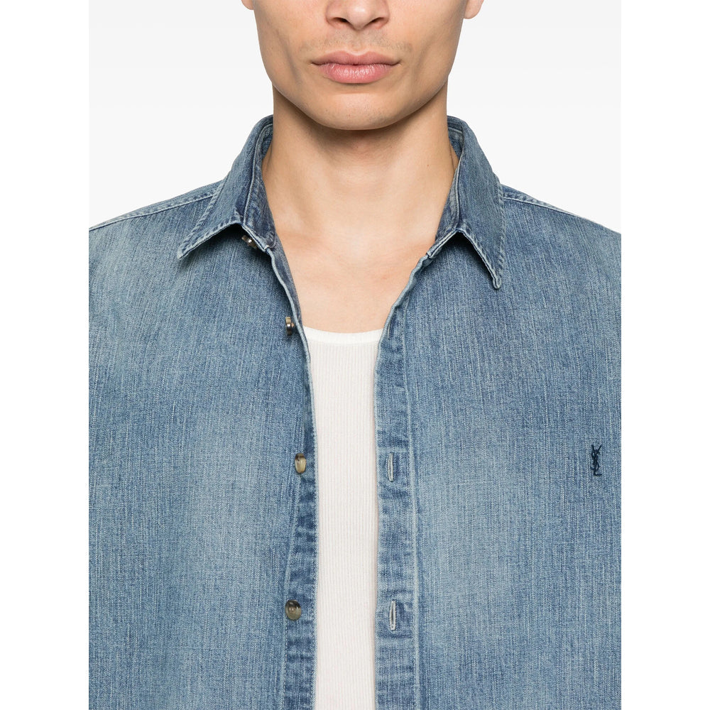 Saint Laurent Blue Shirts Men