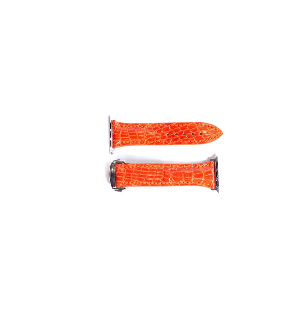 Apple Watch Band, Orange Glazed Alligator