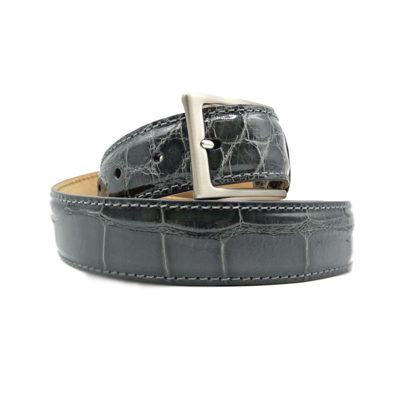 70-100-GRY ALLIGATOR Belt, Grey Grey