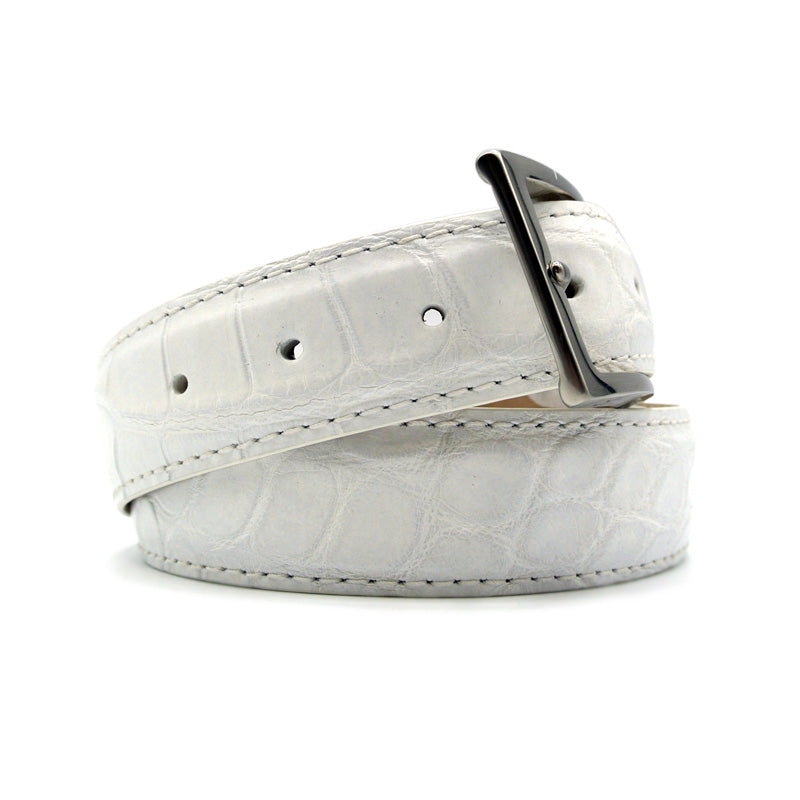 70-100-WHT ALLIGATOR Belt, White White