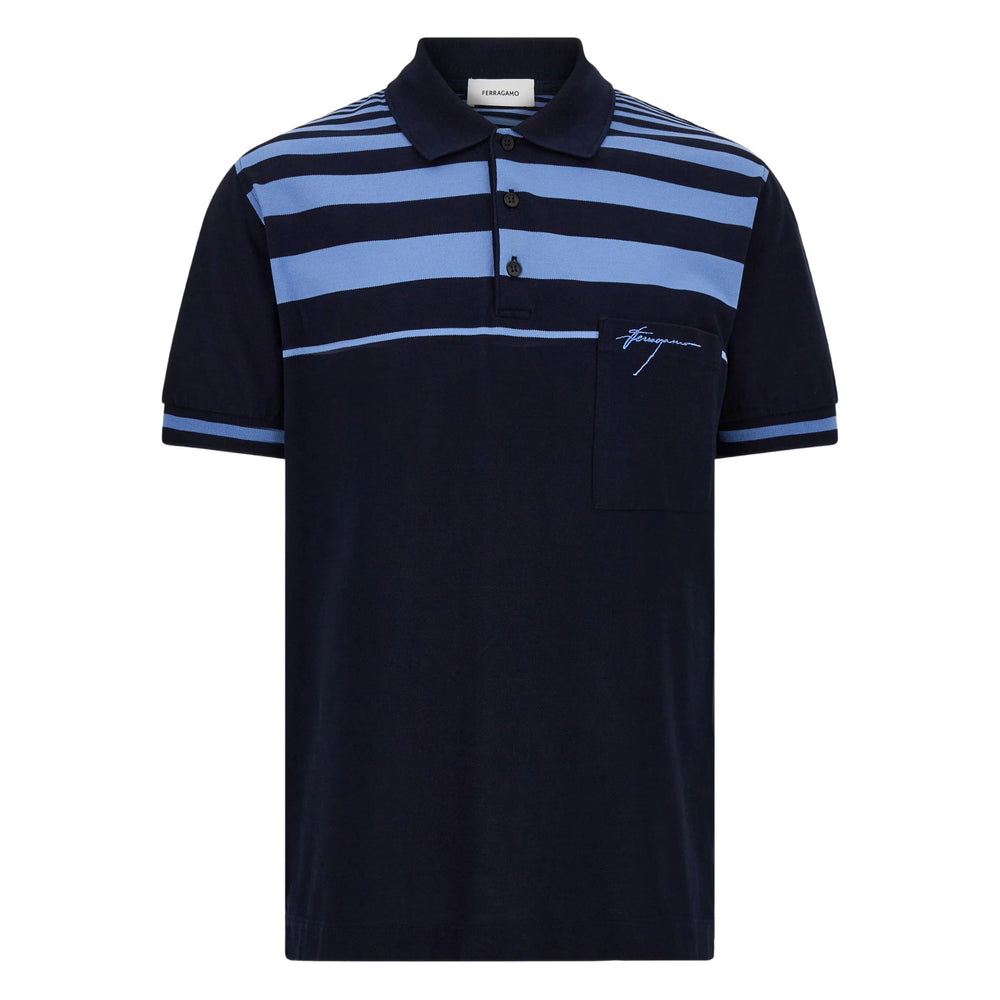 Ferragamo Blue Polo Shirts Men