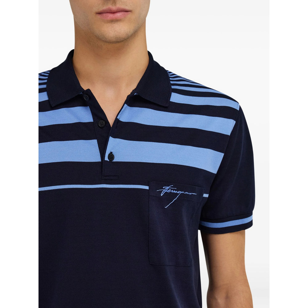 Ferragamo Blue Polo Shirts Men