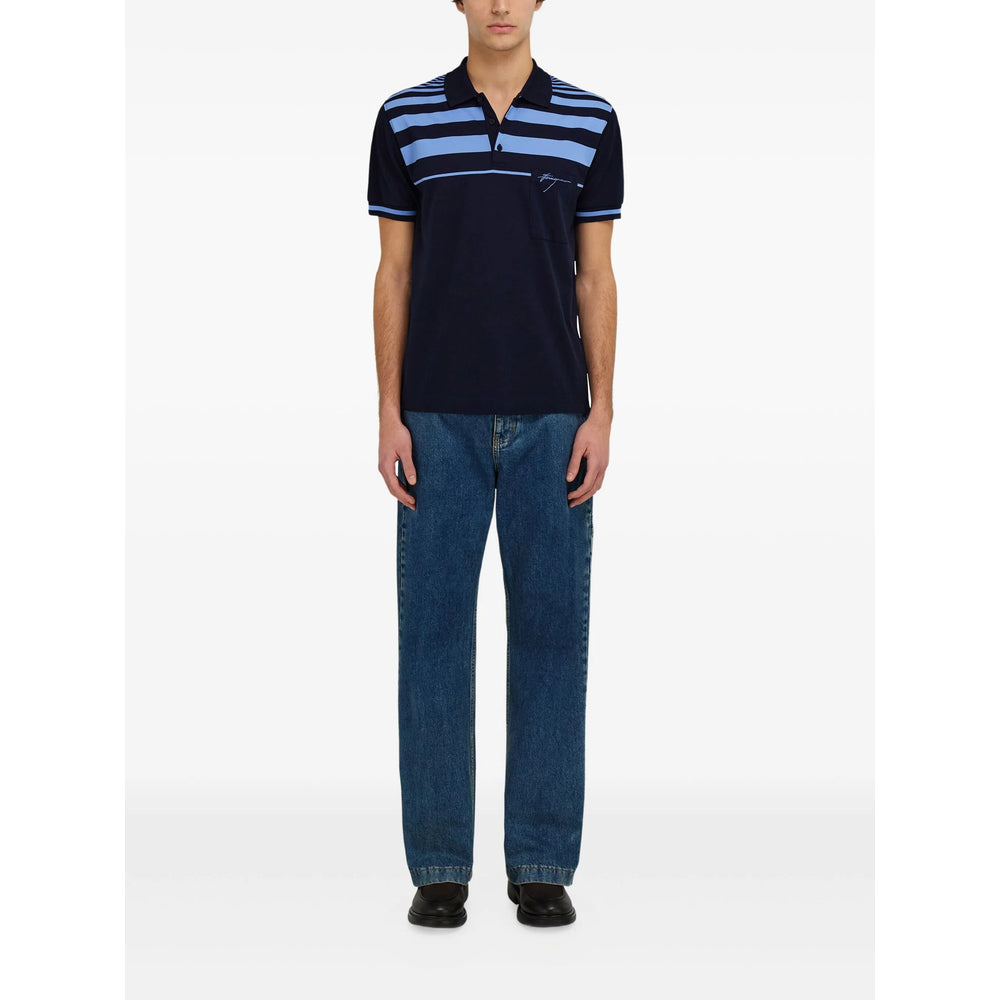 Ferragamo Blue Polo Shirts Men