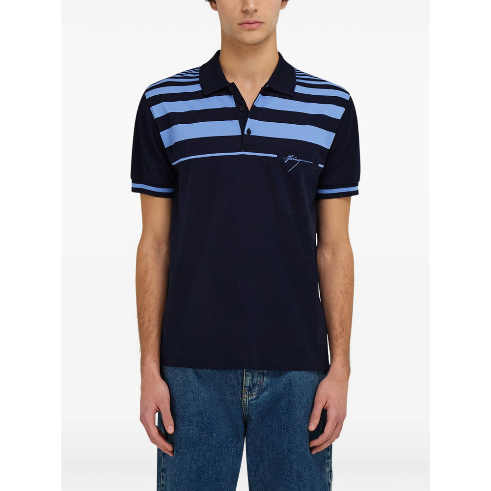 Ferragamo Blue Polo Shirts Men