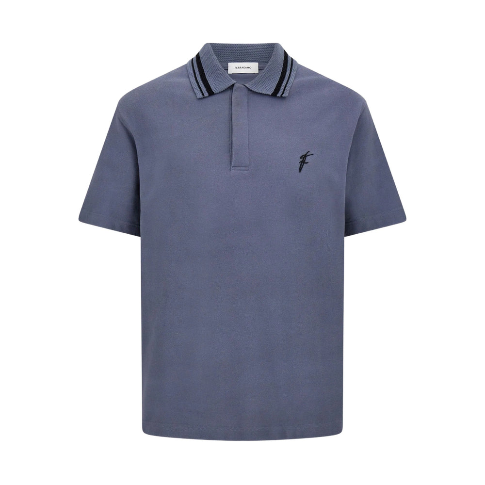 Ferragamo Blue Polo Shirts Men