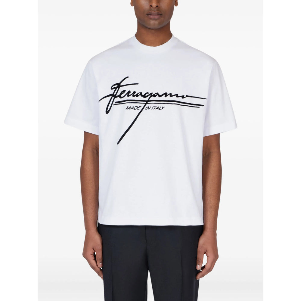 Ferragamo White T-Shirts & Vests - T-Shirts Men