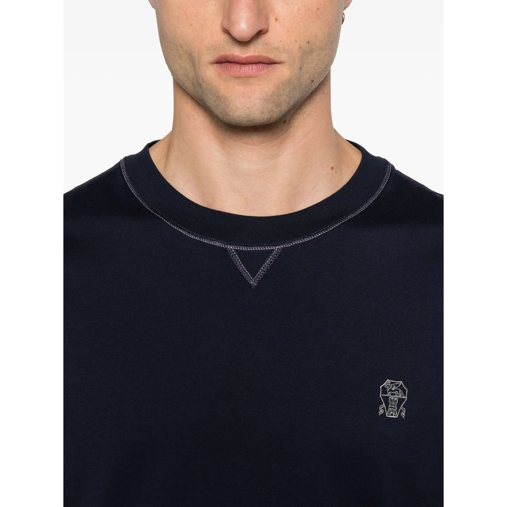 Brunello Cucinelli Blue T-Shirts & Vests - T-Shirts Men