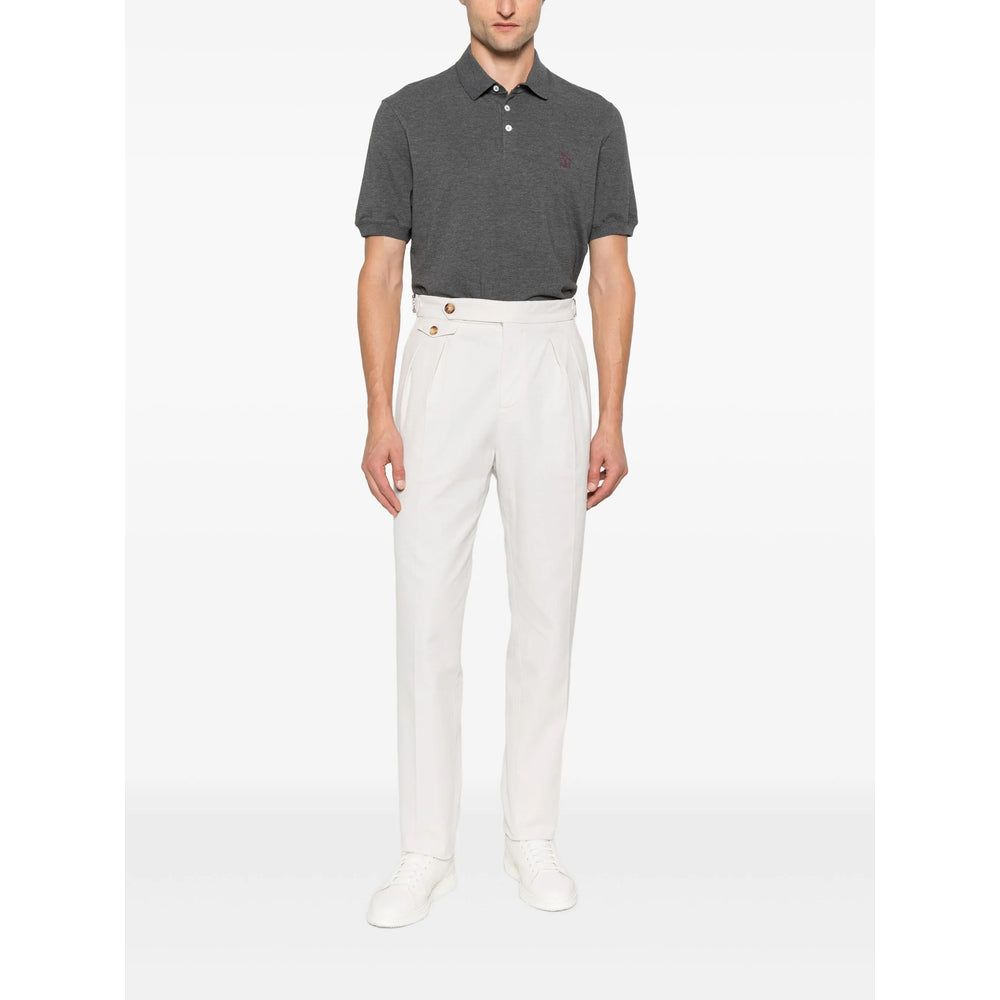 Brunello Cucinelli Grey Polo Shirts Men