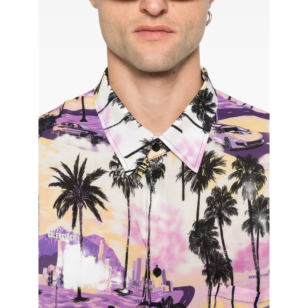 Balenciaga Purple Shirts Men