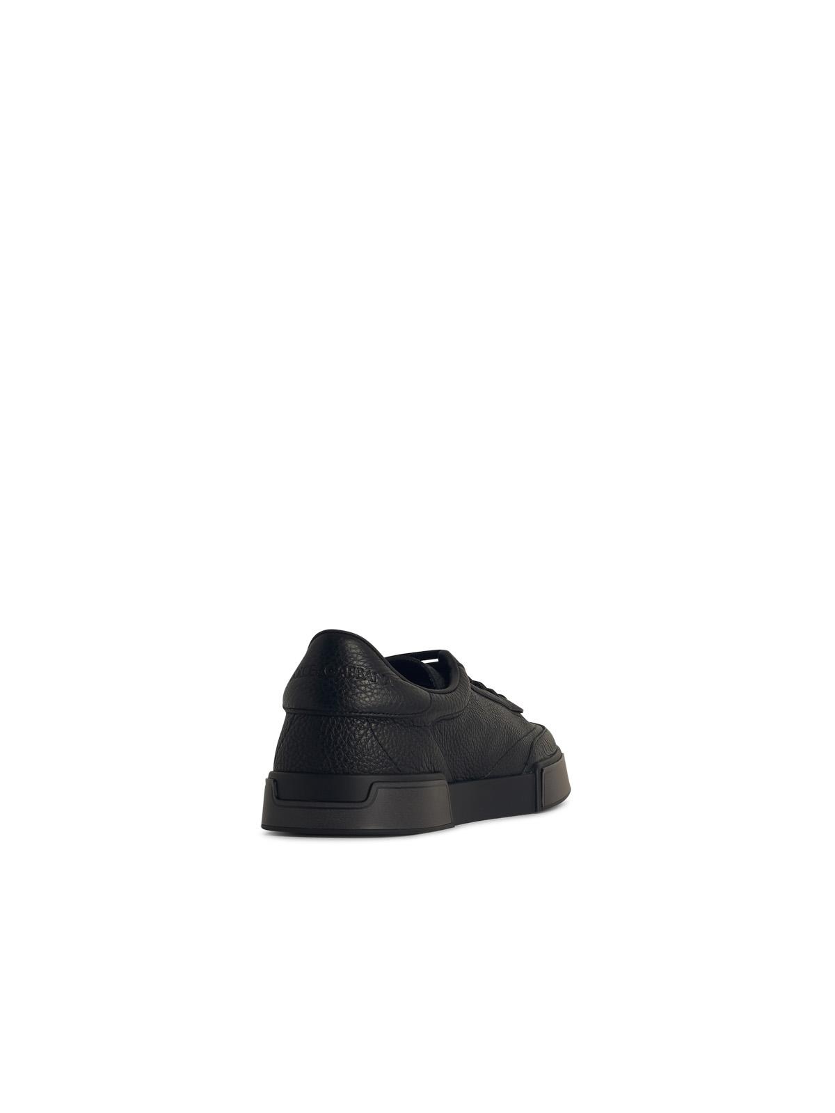 Dolce & Gabbana 'Portofino' Black Leather Sneakers Men