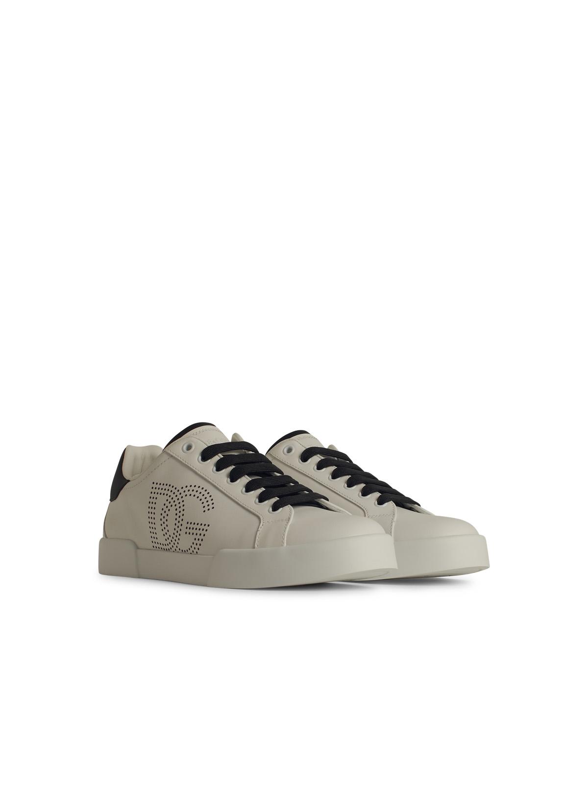 Dolce & Gabbana 'Portofino' White Leather Sneakers Men