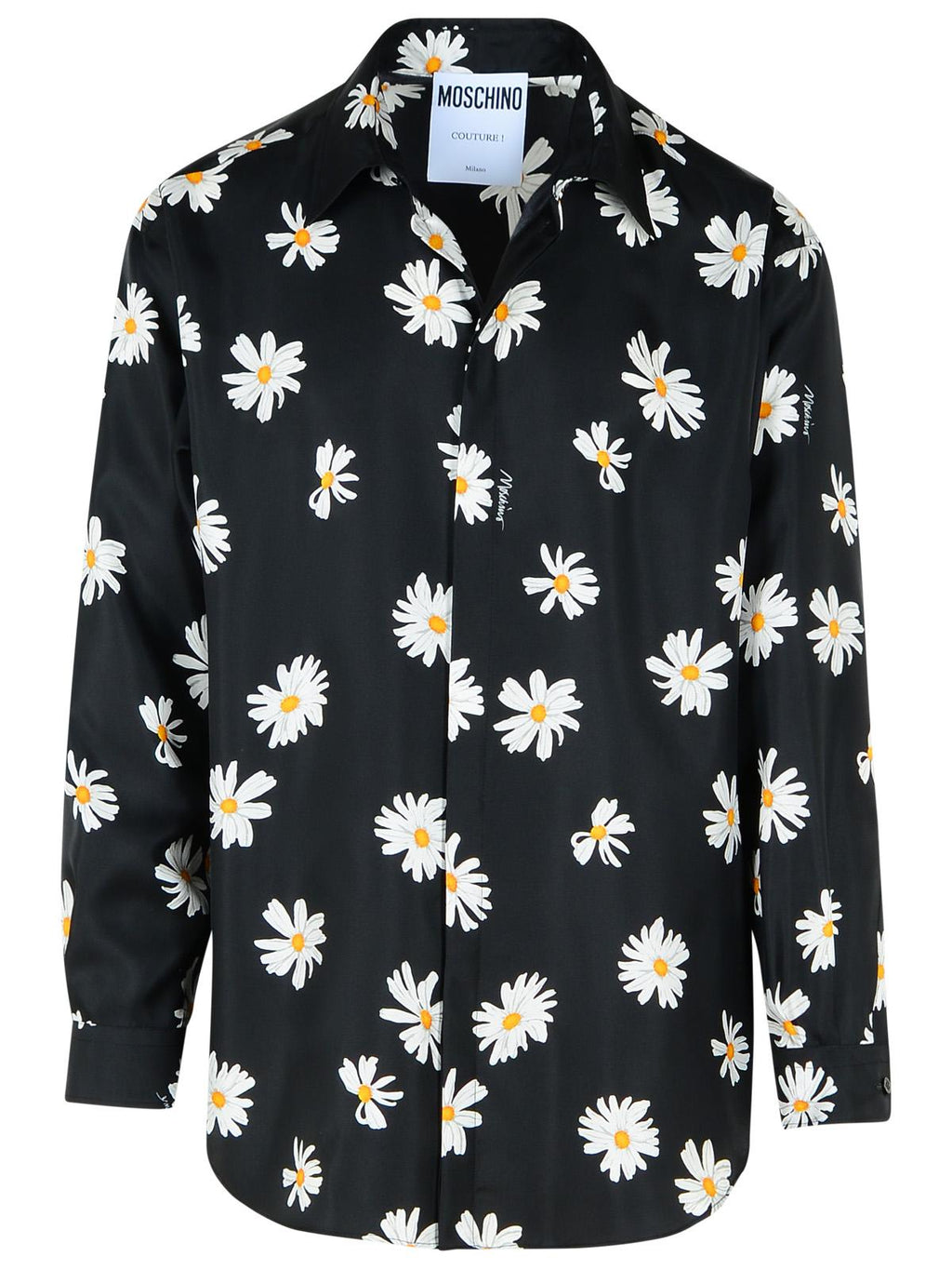 Moschino Black Silk Shirt Men