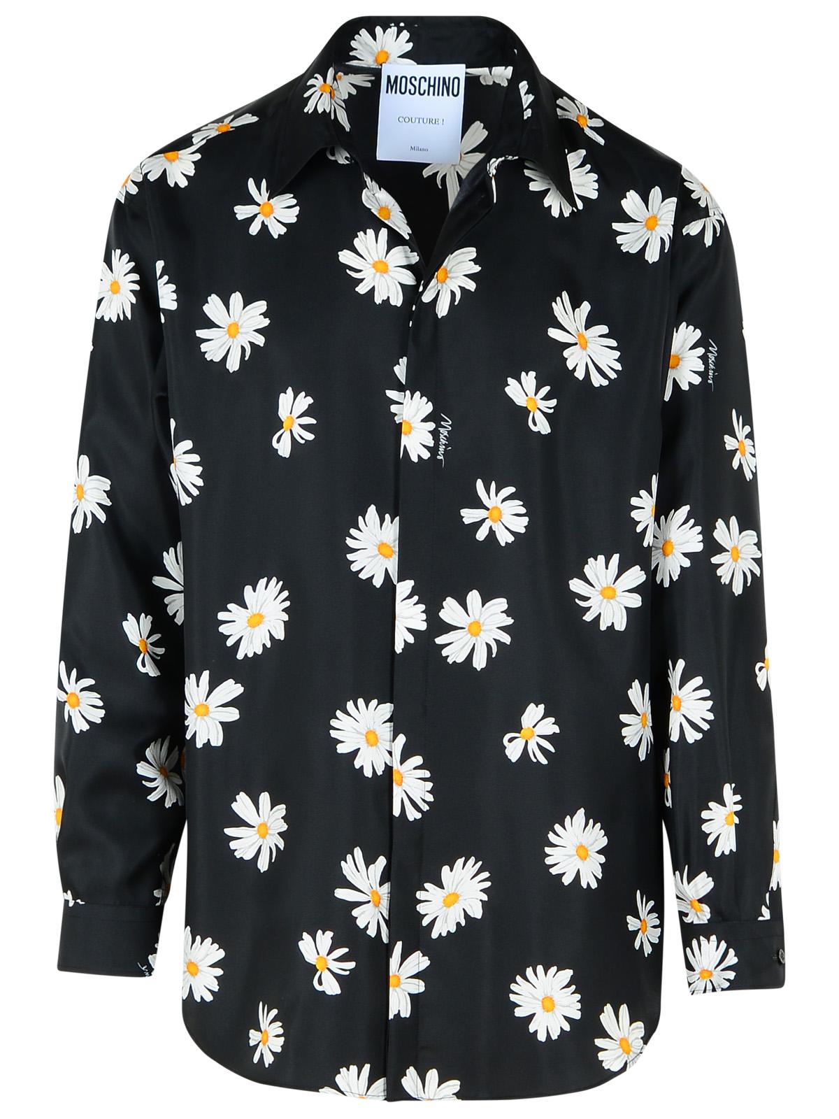 Moschino Black Silk Shirt Men