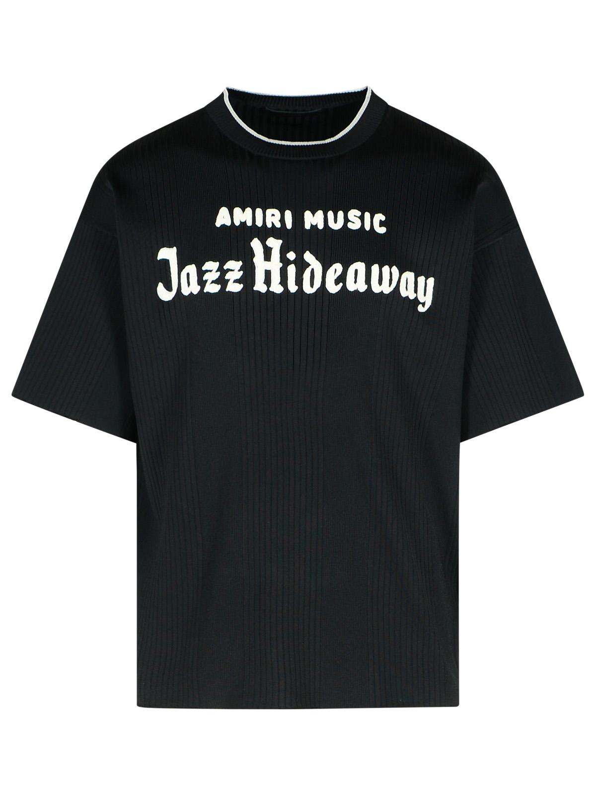 Amiri 'Jazz' Black Viscose Blend T-Shirt Men