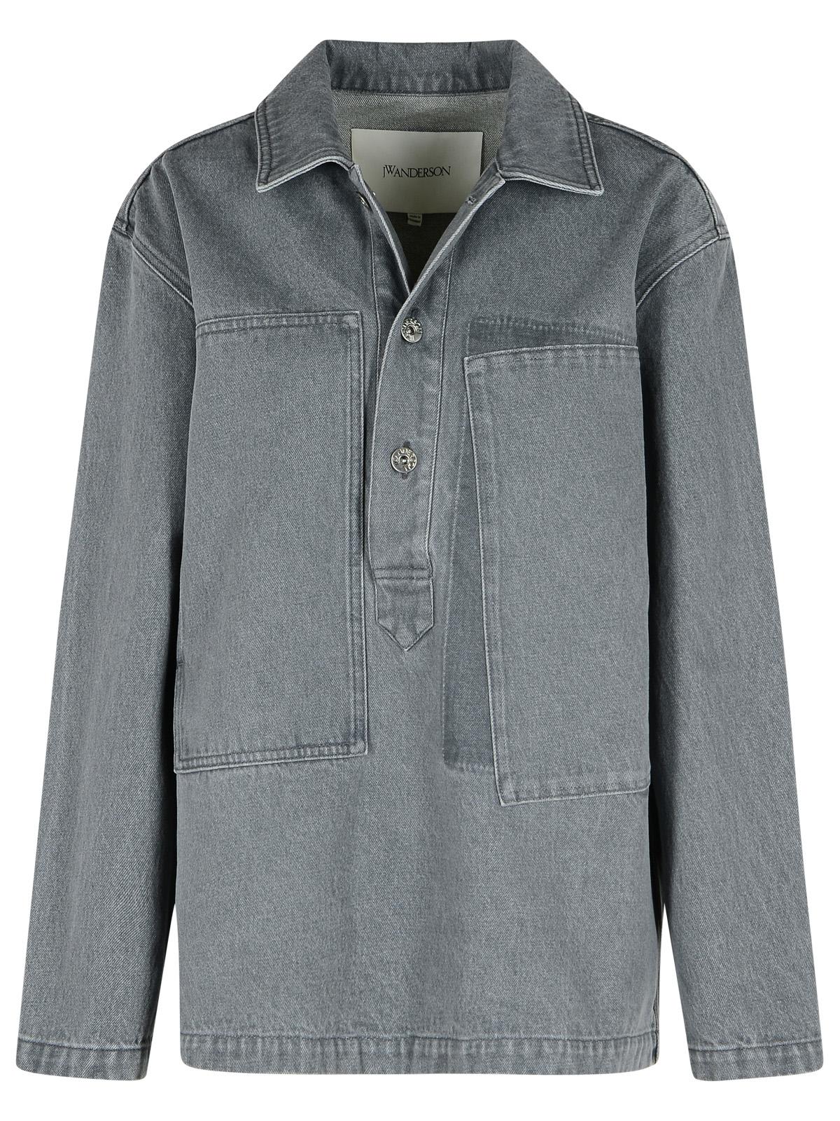 Jw Anderson 'Rugby' Grey Denim Shirt Women